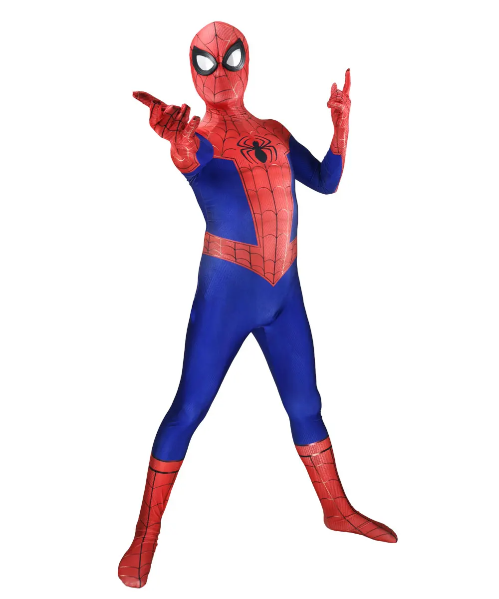 В Spider-Verse Spider Man Косплей-костюм супергерой спандекс Zentai боди Хэллоуин костюм Бесплатная доставка