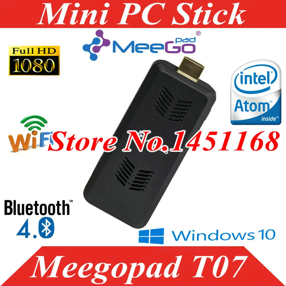 Мини pc stick Meegopad T07 лицензированный Cherry Trail Z8300 Win10 умный Тихий вентилятор 2 ГБ/4 ГБ 32