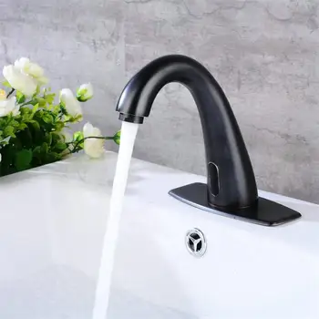 

ITAS9128 Copper sense automatic free-touch faucet cold basin deck mounted water tap brass water saving (E)