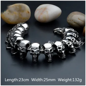 

9"*20mm New Arrive Hip-hop Gift 316L Stainless Steel Silver Color Biker Jewelry Men's Bracelet Bangle High Quality