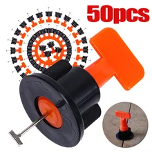 50 шт./компл. расшивки выравнивания позиционирования Системы уравнитель T-Lock настил прокладки инструмент с ключ, дюймовый стандарт для напольных покрытий стены ИСП