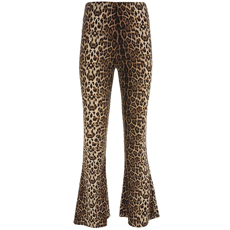 LAISYI летние свободные штаны Мода змеиной печатных STŘECHY брюки Высокая талия Leopard клеш Фитнес брюки ASPA20155
