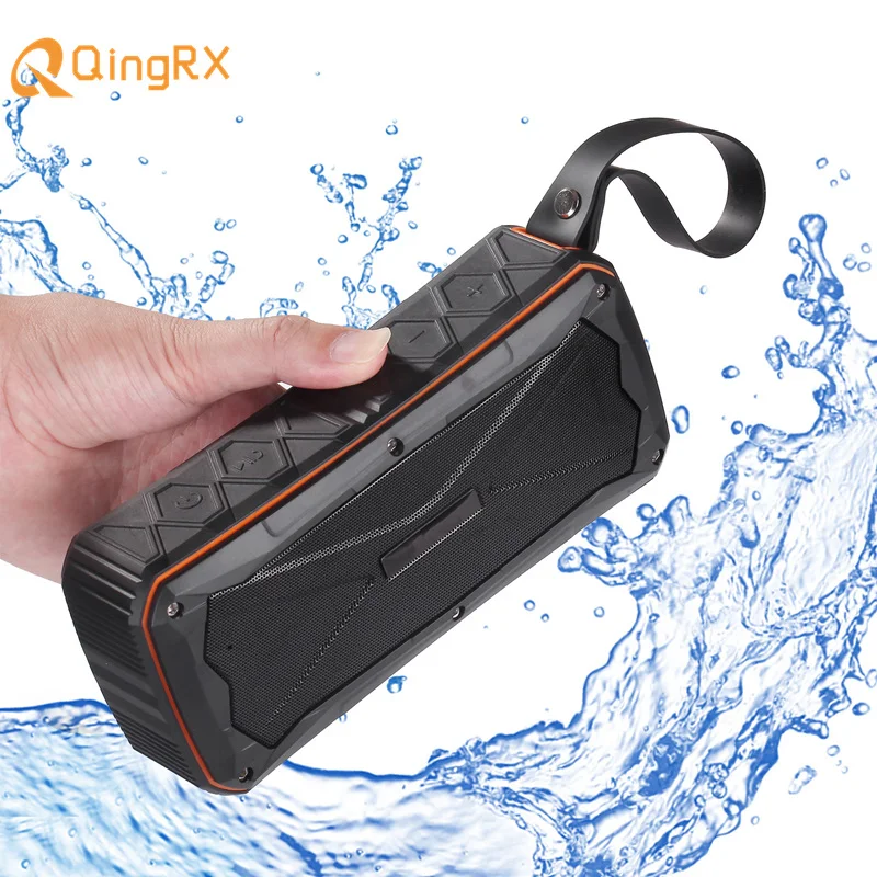 

QINGRX Wireless Bluetooth 4.1 S610 Outdoor Portable Stereo Speakers IP67 Waterproof Built-In Dual Driver TFcard Slot