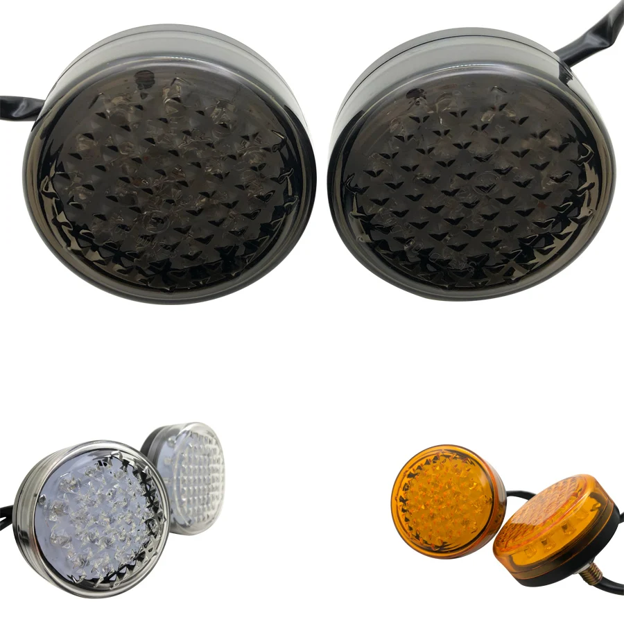 

1 Pair LED Amber Motorcycle Turn Signal Indicator Light Universal ATV Scooter Lamp For Harley Davidson Triumph Chopper Bobber