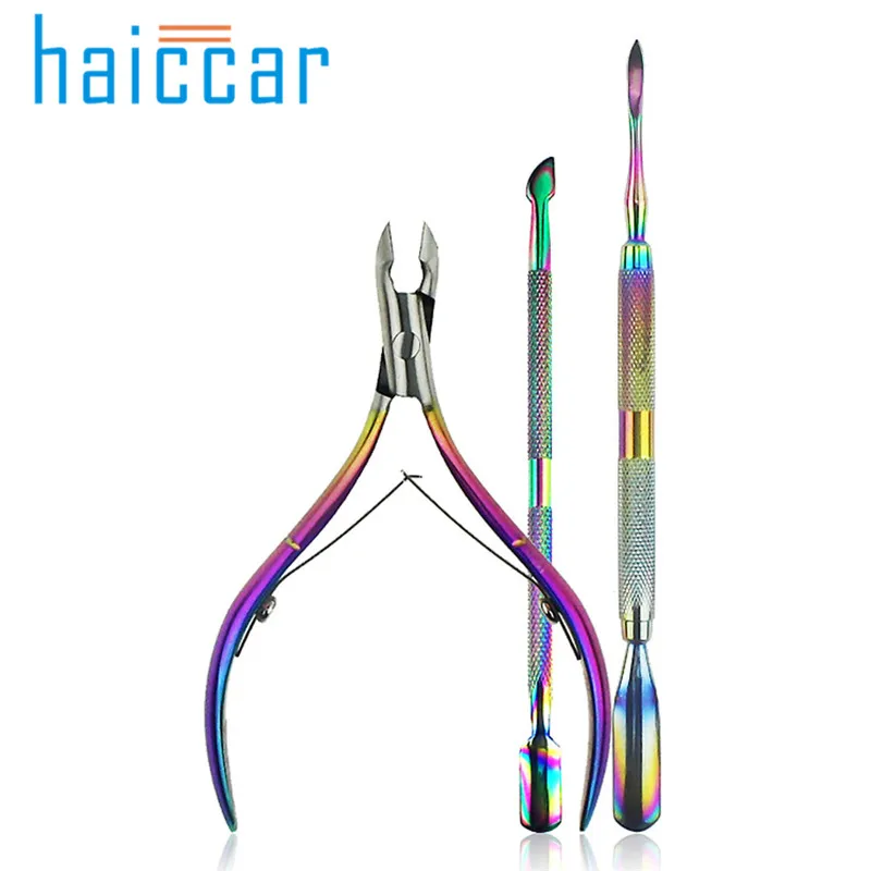

2018 New Nail Art 3pcs Nail Cuticle Remover and Cutter Durable Manicure Tool Cuticle Nipper Cuticl Manicure Nail Art tool B#