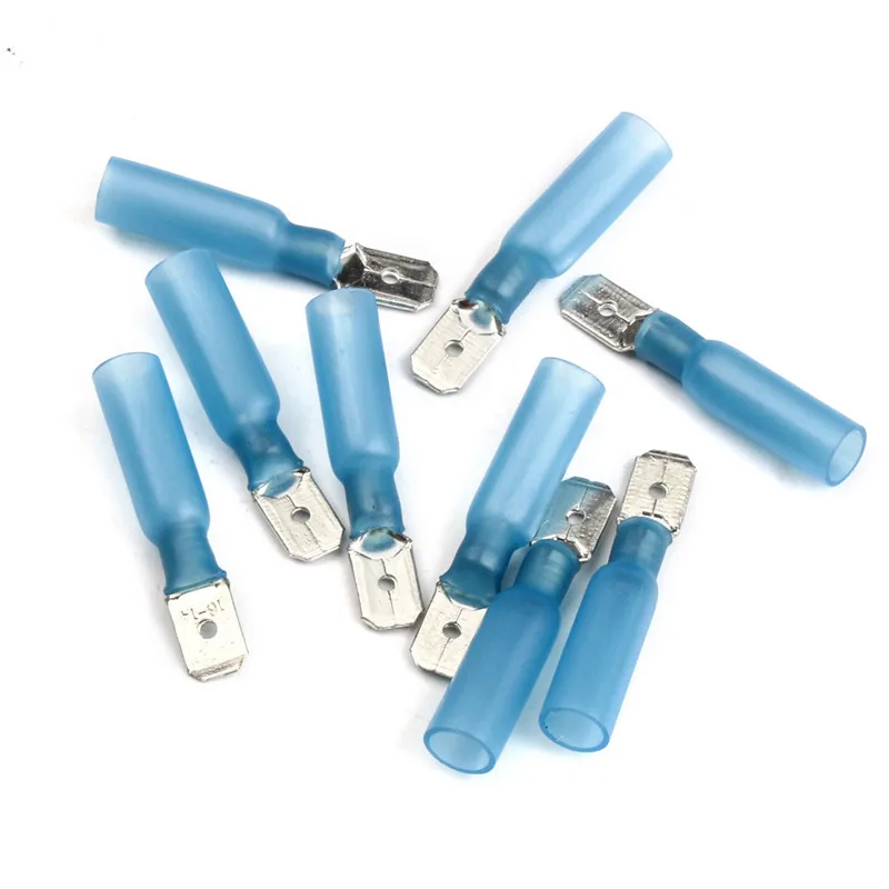 

10Pcs/Set Assorted Insulated Spade Crimp Terminals Electrical Wire Heat Shrink Connectors