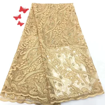 

5 Yards African Lace Fabric High Quality Lace Material French Net Lace Fabric Nigerian Tulle Lace Fabric For Women D10