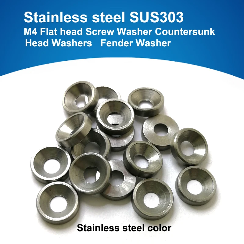 15pcs /bag, Stainless Steel M4 Flat Head Screw Washer Countersunk Head