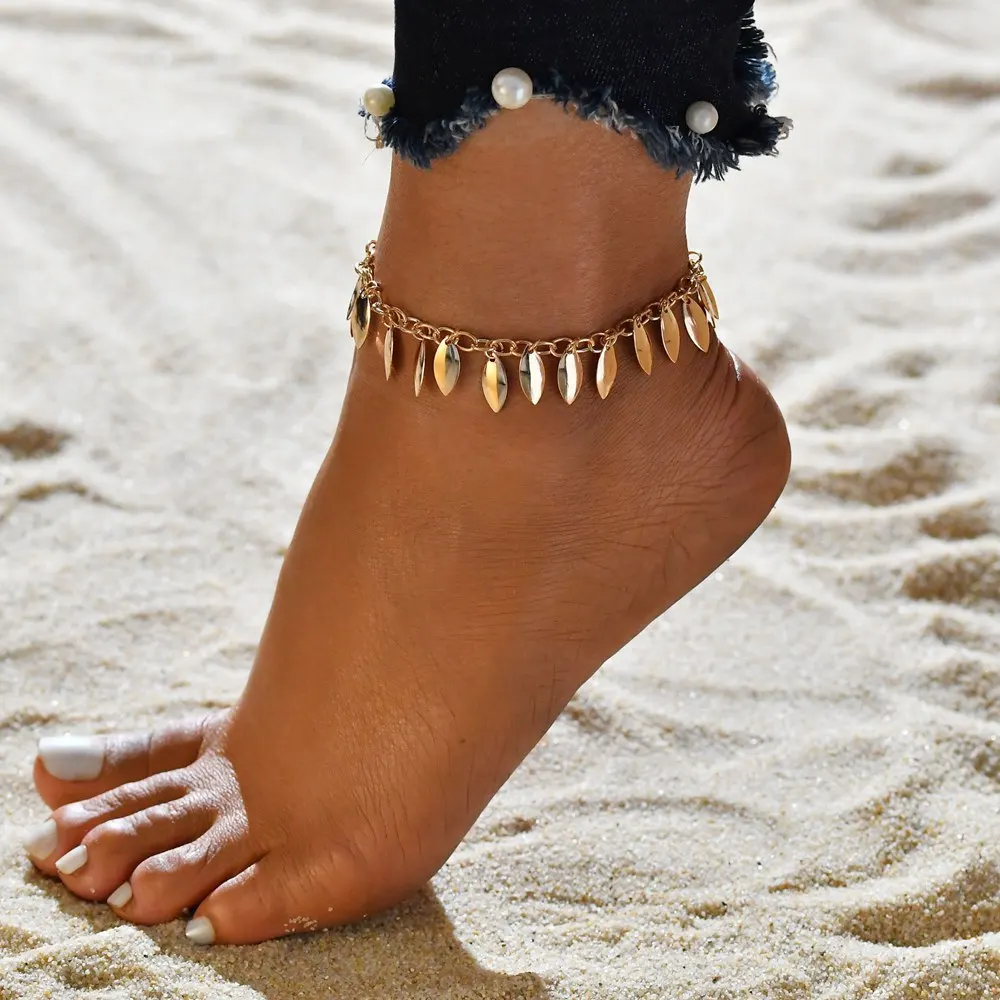 Mostyle богемный Серебристый браслет на ногу, браслет, модное сердце, женские браслеты на босую ногу для женщин, цепочка на ногу, пляжные украшения для ног - Окраска металла: 50204