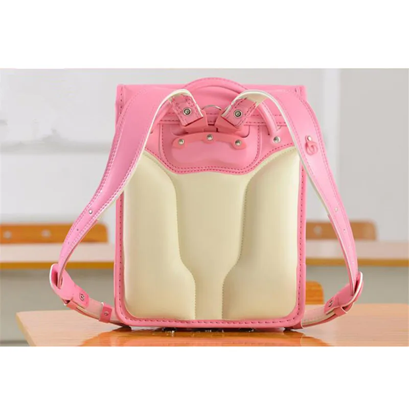Дизайн рюкзак для девочек для детей школьная сумка Японский PU на застежке однотонный высококачественный детский рандосеру ортопедические рюкзаки