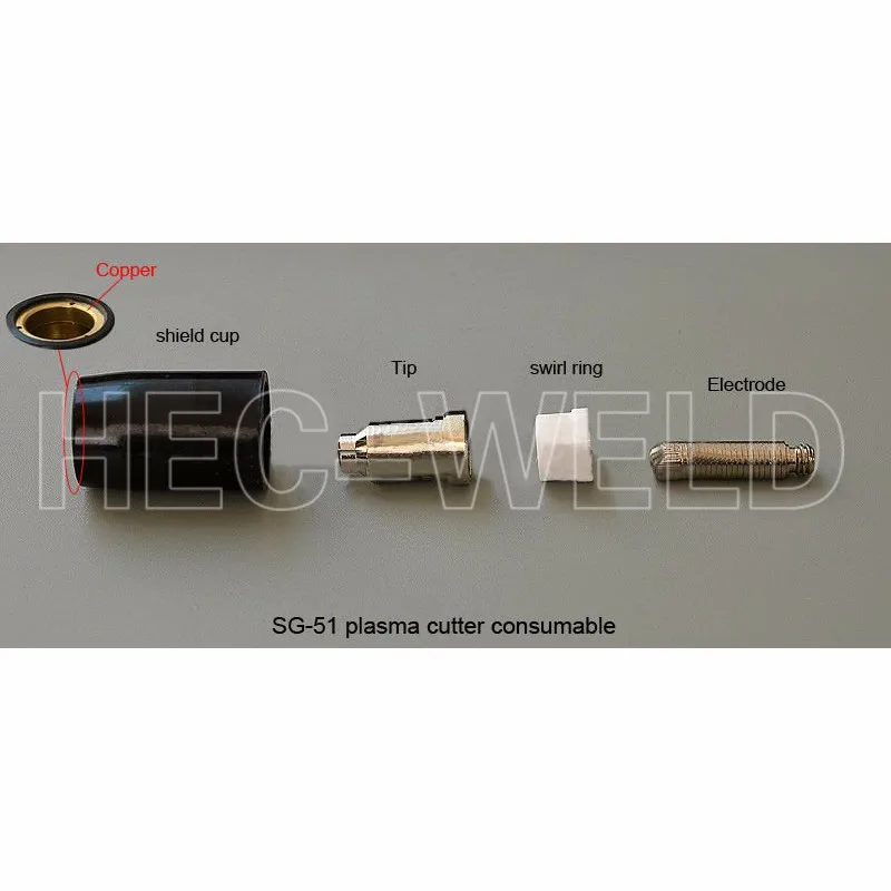 100 шт. SG51 расходные материалы(50 tps+ 50 электродов) для инвертора 60a DC воздуха плазменный резак аксессуары для SG51 режущий фонарь/пистолет