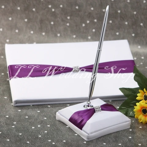 guest book pen and holder