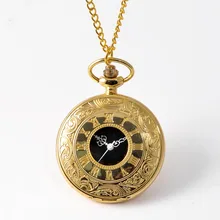 TFO винтажные Золотые римские карманные часы в стиле стимпанк, кварцевые карманные часы с цепочкой для часов, мужские и женские часы