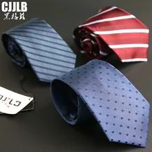 Полосатый горошек шелковые мужские галстуки жаккардовые плетёные новые модные классические деловые вечерние галстуки мужские галстуки 8 см Ширина шелковый галстук