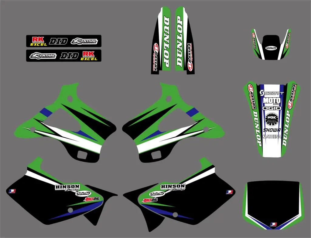 Набор стильных наклеек для Kawasaki KX125 KX250 1994 1995 1996 1998 KX 125 250 0219|sticker kit|team graphicskx |
