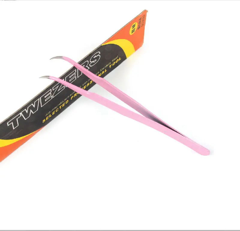 1 шт. пинцет из нержавеющей стали для наращивания ресниц|eyelash tweezer pink|pink tweezerstweezers