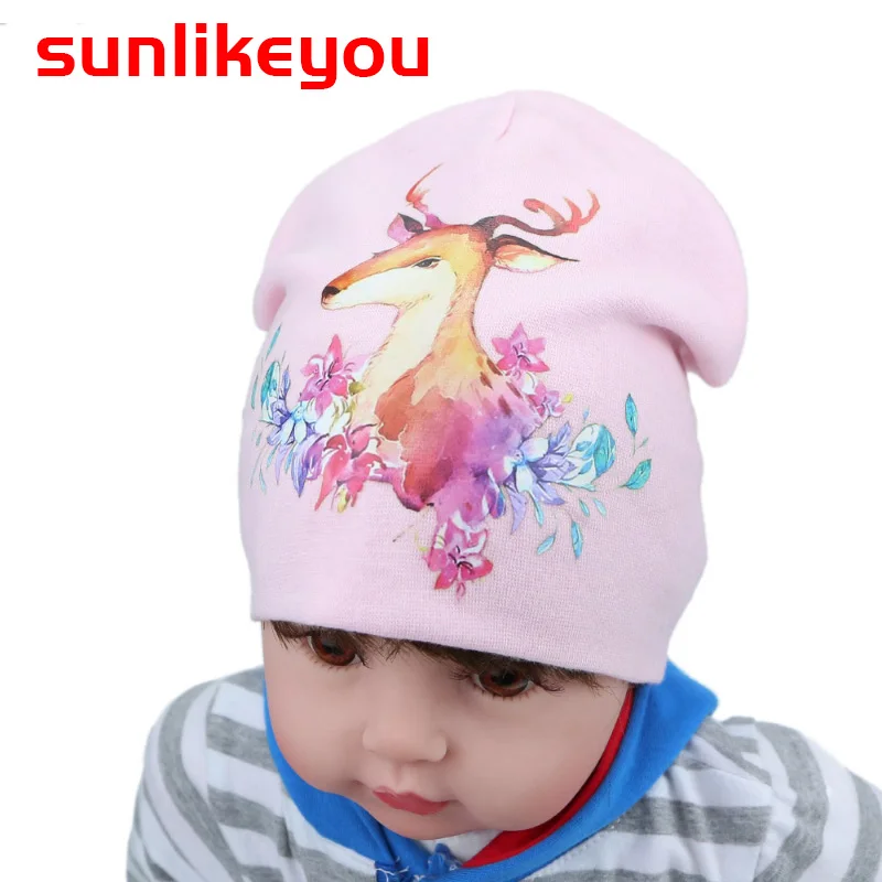 Sunlikeyou/Хлопковые кепки с принтом для новорожденного весенне осенне зимняя