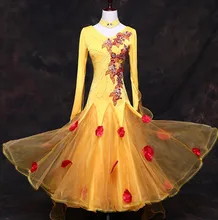 yellow standard dresses for ballroom dancing waltz modern dance dress ballroom dance competition dresses tango foxtort