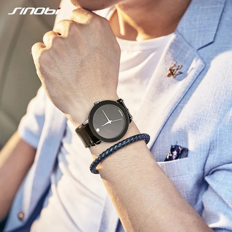 

Sinobi Watch Men Women Watches Fashion Casual Simple Dial Saat Shock Resistant Water Resistant Metal Watchband Relogio Masculino
