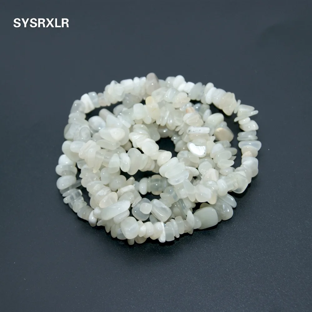

Wholesale Aaa Chips Form White Moonstone 5 - 8 MM Natural Stone Beads For Jewelry Diy Bracelet Material Beach 34 '' Free Ship