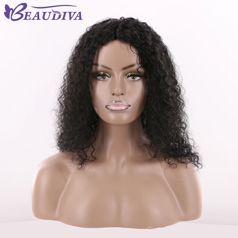 Beaudiva Pre Colored Kinky Curly Hair Wig 18inch 1 Jet Black Mechanism