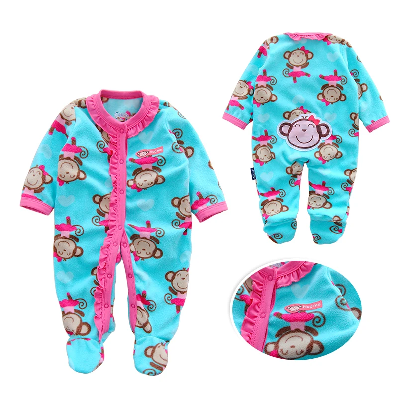 

Fleece Baby Rompers with foot Baby Boys clothes bebe Jumpsuits Overalls Sleepwear roupas de bebe pijama Outfits