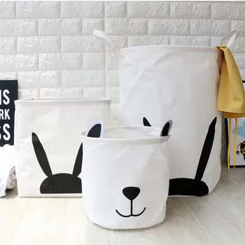 

Cartoon Laundry Basket for Dirty Clothes Ins Style Cotton Fabric Baskets for Toys Clothes Organizer 2018 Folding Storage Basket