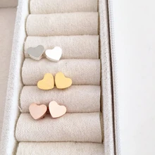 10 шт Любовь Сердце колошения модные женские туфли Jewelry Нержавеющая сталь крошечные симпатичные девушка уха шпильки розовое золото Цвет Brinco подарки