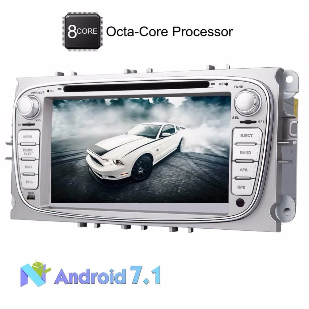 

Eincar Sliver 2din Android 7.1 Car Stereo Octa Core 7 Inch DVD Player for Ford S-max 2008-2012 Focus 2008-2010 Galaxy 2010-2012