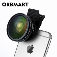ORBMART профессиональный HD объектив камеры Комплект Универсальный зажим 0.45x супер широкоугольный объектив+ 12.5x Супер Макро объектив линзы мобильного телефона