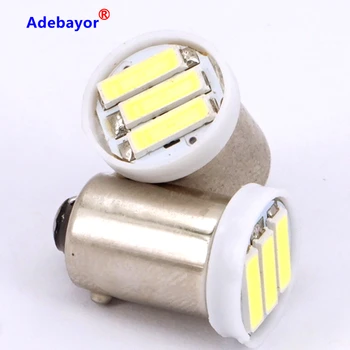 

200X BA9s 3smd 7014 H6W T4W T11 high power 1W Car Indicator License Plate Map Dome Packing Styling light bulb free shipping
