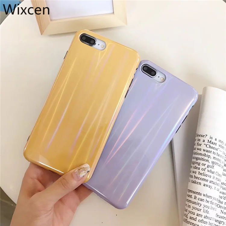 Чехол для телефона Wixcen простой лазерный конфетный Iphone XS XR золотистый однотонный