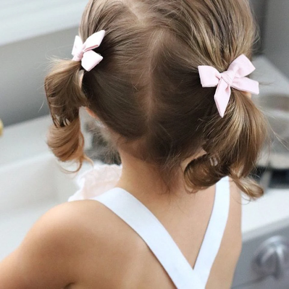 2pc Girls Childs Hair Clip Cotton And Flower Print Cute Boho Metal BB Hairpin