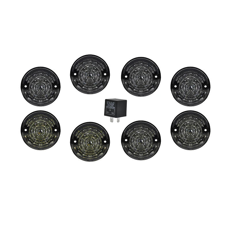 US $103.99 Smoke Lens 8x Led FampR Indicator StopTail Side Lights For Land Rover Defender 90110 Led Complete Upgrade Kits