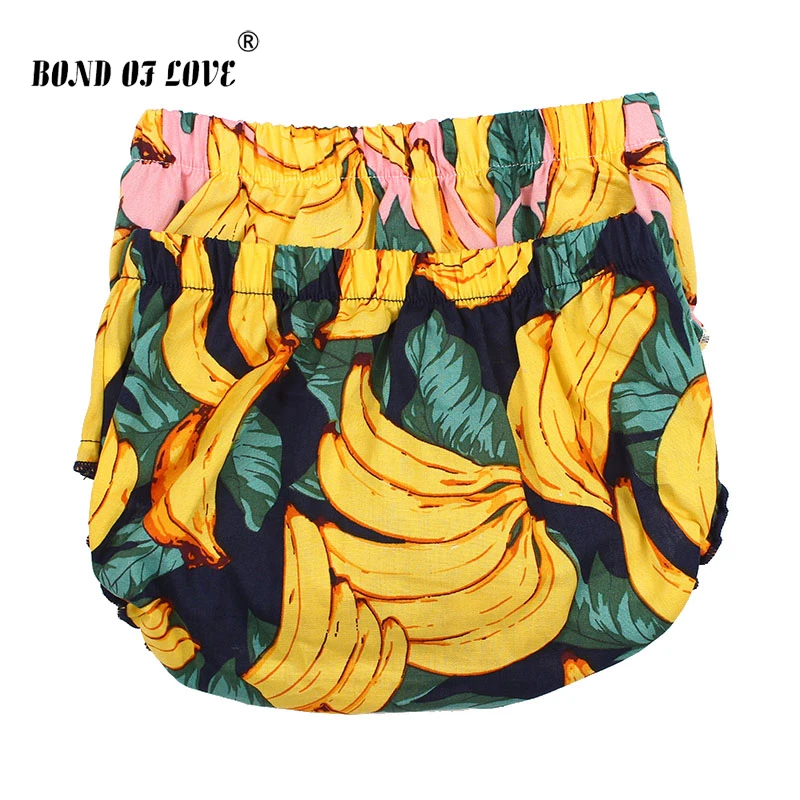 

2019 Newborn Bloomers Baby Girls Shorts Banana Pattern Infant Tutu Short PP Fruit Print Cotton Bloomer Cute Baby Underwear