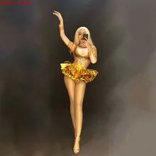 Блестящие золотые блестки, стразы, платье для женщин, на день рождения, яркий сексуальный костюм, для выпускного вечера, для празднования, шикарные зеркальные платья, вечерние наряды