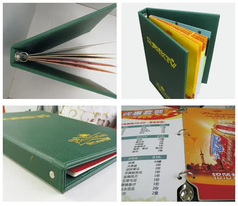 

Factory price hardcover restaurant menu printing services