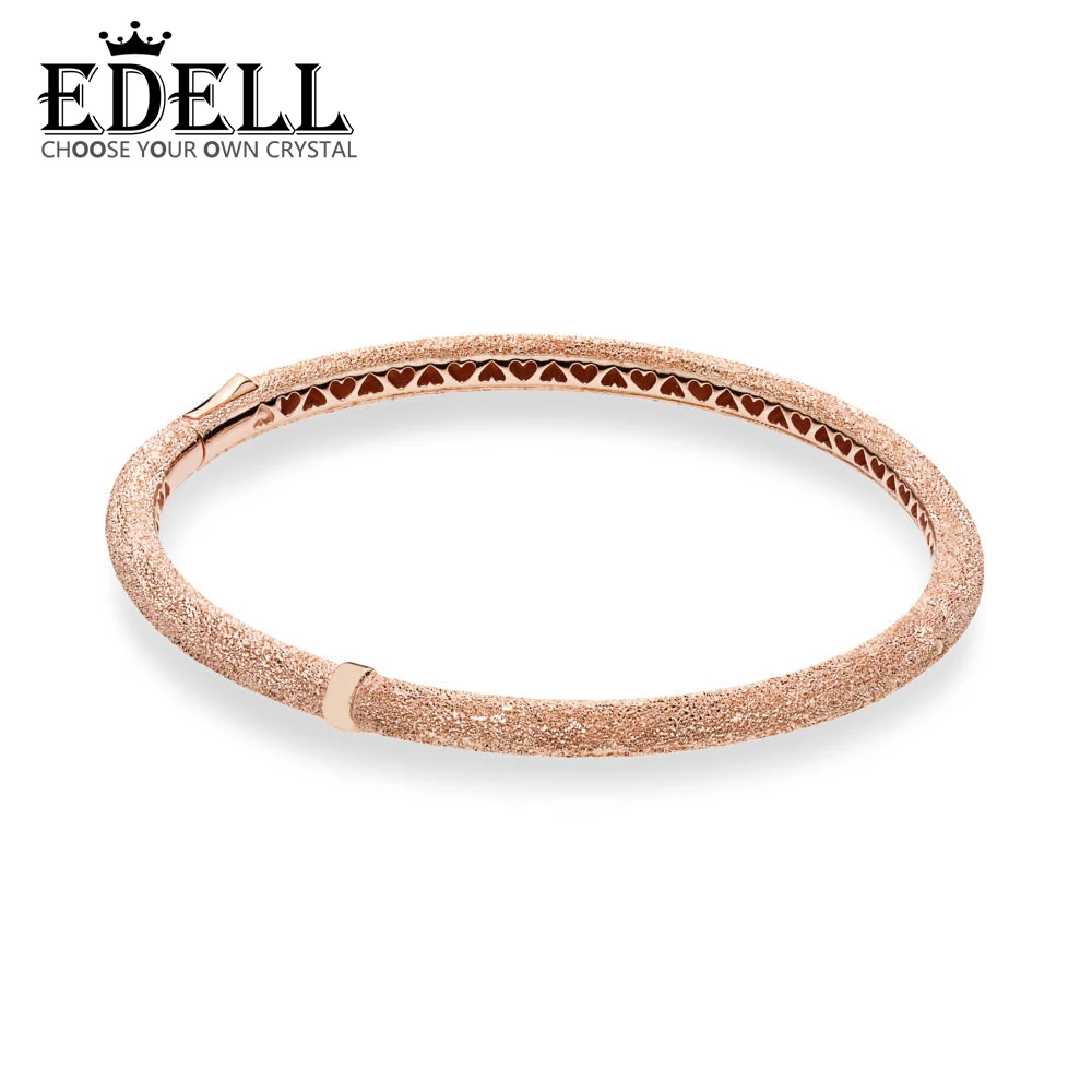 

EDELL 100% 925 Sterling Silver 587915 Rose Matte Brilliance Bangle 2019 Spring Elegant Women's Jewelry Free Shipping