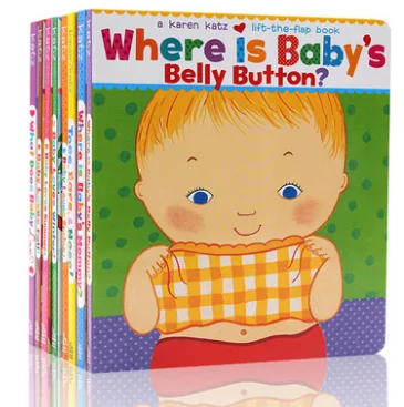 8 Books/set Body Part Learn English Word By Karen Katz Children Card Book Baby English Coloring Boa