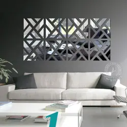 3D современный стиль акриловые наклейки зеркало стены колющие типа прямоугольный узор гостиная спальня фон украшения дома