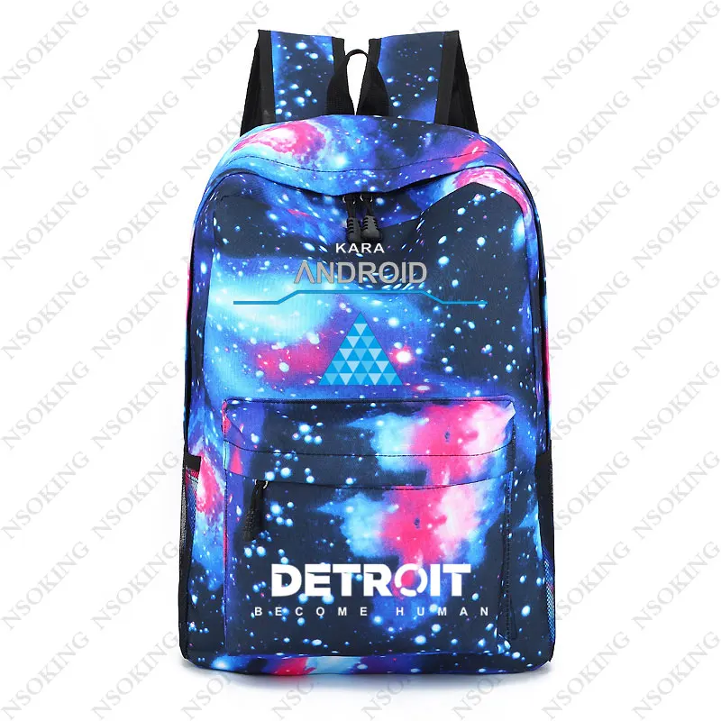 Детройт: стать человеком рюкзак для мужчин и женщин Connor школьные дорожные сумки Милая Черная сумка на плечо - Цвет: 07