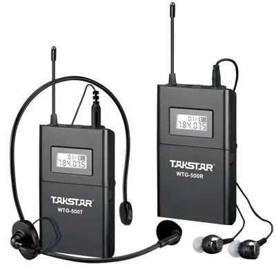 Takstar WTG-500/WTG500 UHF Беспроводная аудиосистема для туристического гида/обучения передатчик+ приемник+ микрофон+ наушники