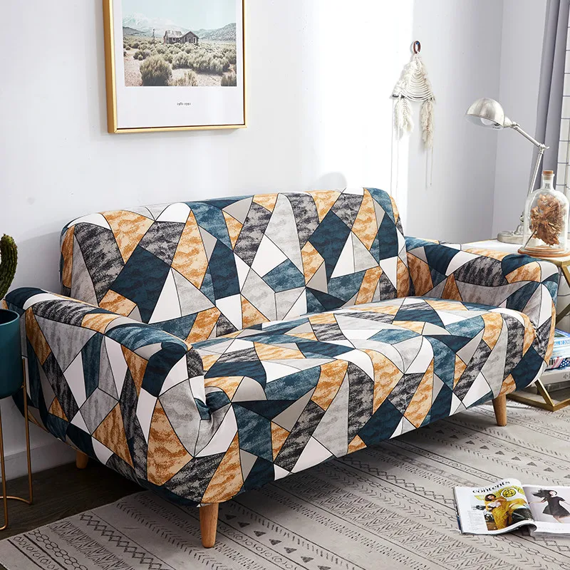 

Modern Geometric Sofa Slipcovers Tight Wrap All-inclusive Slip-resistant Elastic Cubre Sofa Towel Corner Sofa Cover Couch Cover