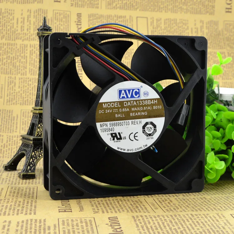Бесплатная доставка вентилятор радиатора AVC DATA1338B4H 12 7 см 12738 дюйма 7*3 8 24 В а