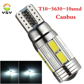 

YSY 100x T10 W5W CANBUS NO ERROR 10 SMD 5630 LED Wedge Lamp Car Parking Light 10SMD 5730 LED Auto Interior Doom Reading Bulb