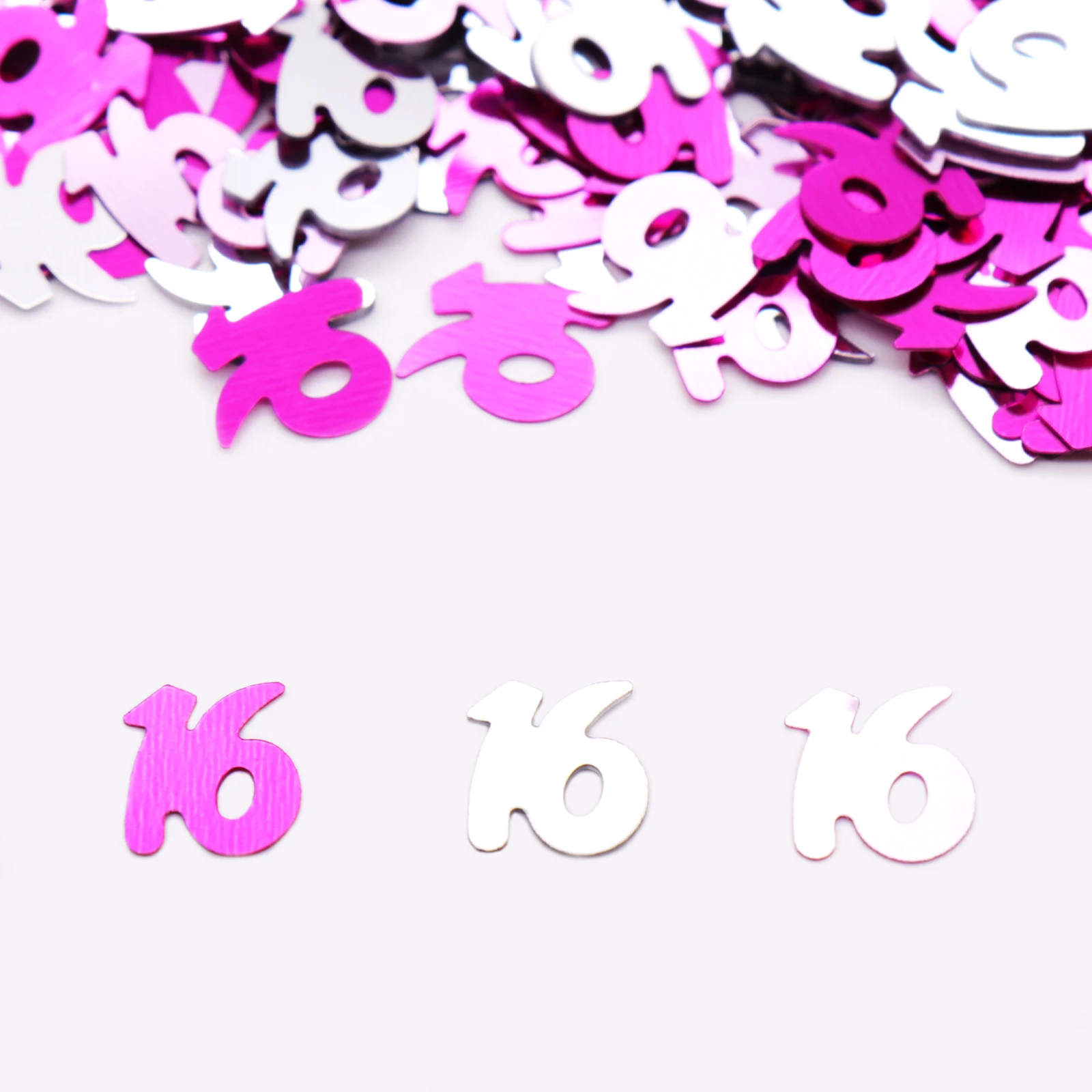 Number 16 Silver Pink Lt Pink Birthday Party Confetti Table Scatters Supplies