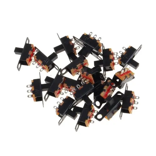 MYLB-20pcs 5V 0,3 часовой стрелкой в виде Размеры черный SPDT ползунковый Переключатель для небольших DIY Мощность электронных проектов