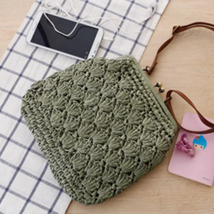 Винтажная плетеная Сумка через плечо из латуни с пряжкой|straw bag|beach bagwoven bag |