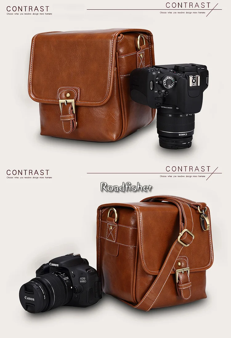 Camera leather shoulder bag 115-5