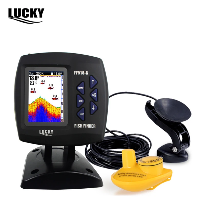 Russian English Menu Sonar Fish Finder Echo Sounder Boat Fish Finder Alarm 100m/328feet Depth Fishing Tools